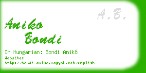aniko bondi business card