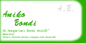 aniko bondi business card